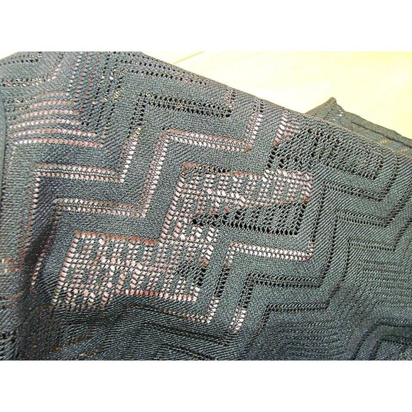 Mario Serrani Italy Womens Swim Suit Cover Up Black Lightweight Eyelet Sz Small - Picture 12 of 12